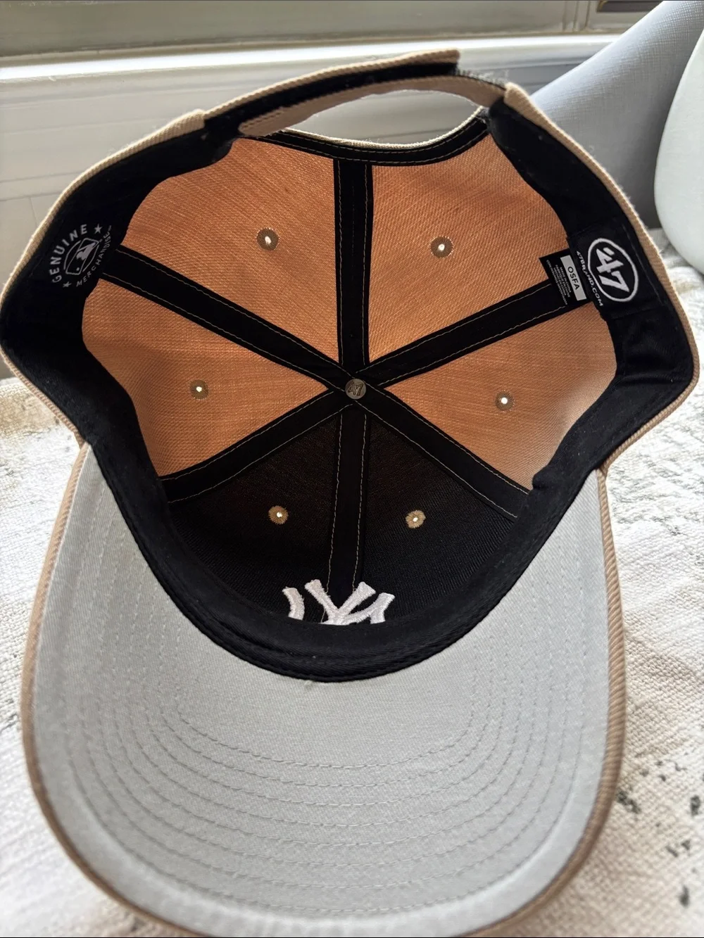 Tan New York Yankees Cap with White Logo